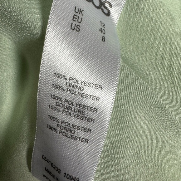 ASOS Midi Elegant Mint Green Sleeveless Dress Size 8 - Picture 10 of 10